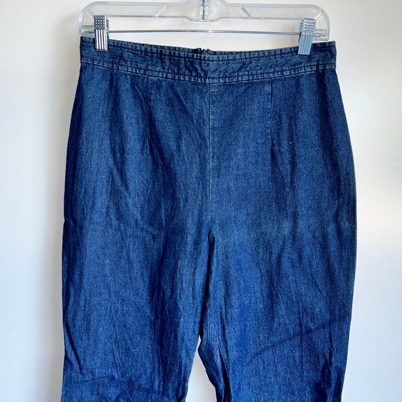 FREE PEOPLE Bootcut Flare Cropped Back Zip Denim Jeans Size 6 - Picture 2 of 11